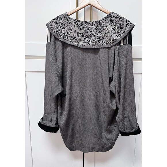 Vintage 90s Women Componix Marsha Brander Sz 8 Black Gray Avant Garde Artsy - Picture 8 of 8